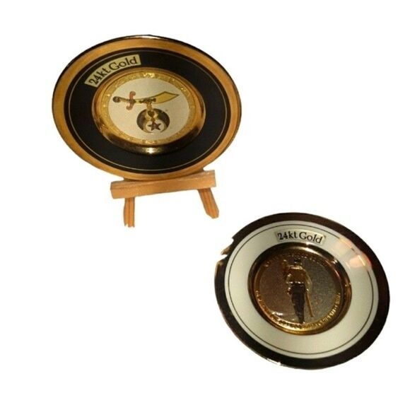 Art of Chokin 24KT Gold Edged Decorative Set black white plate mini vintage - Picture 2 of 16